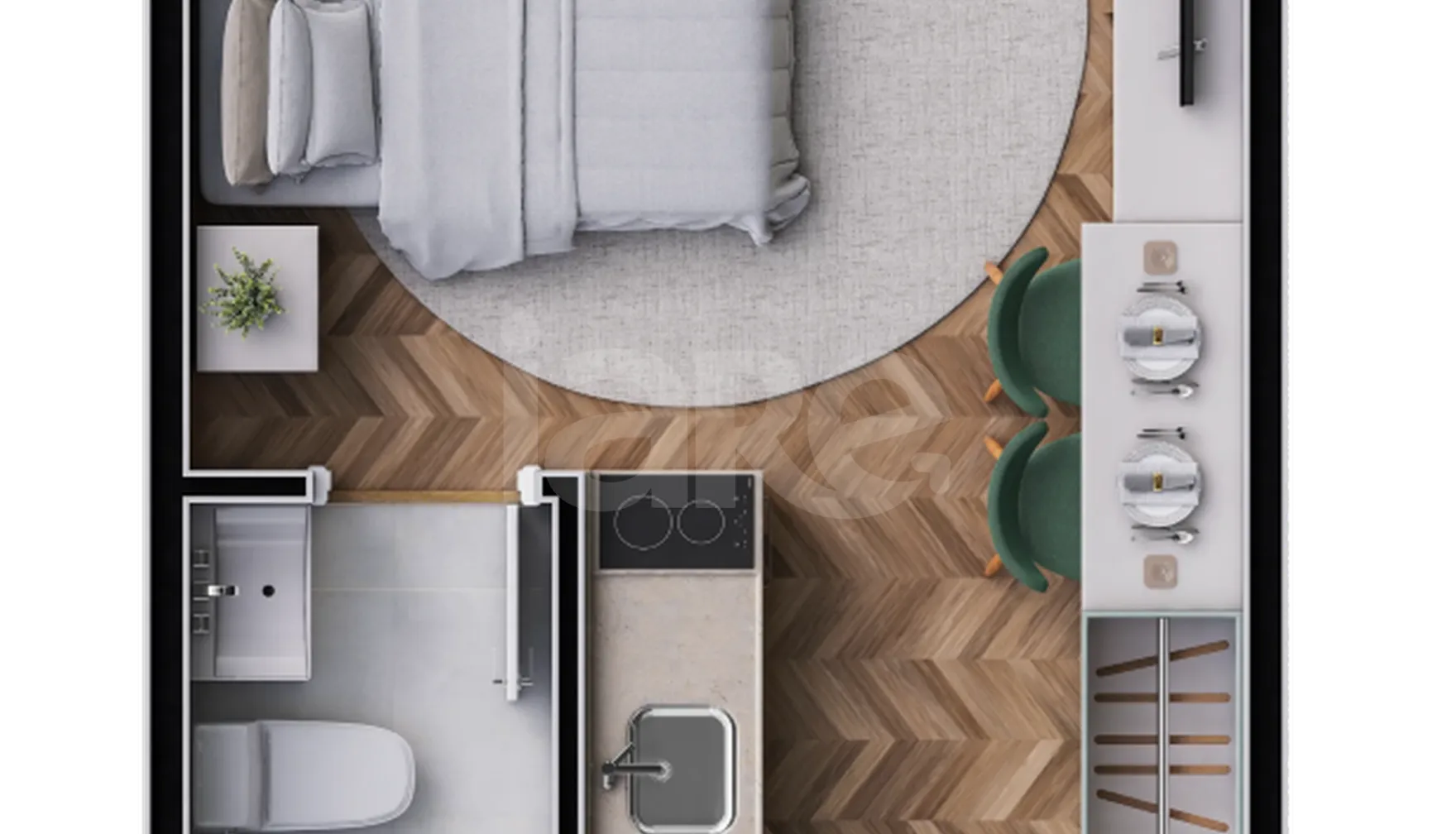 Planta — Studio 17,88 m²