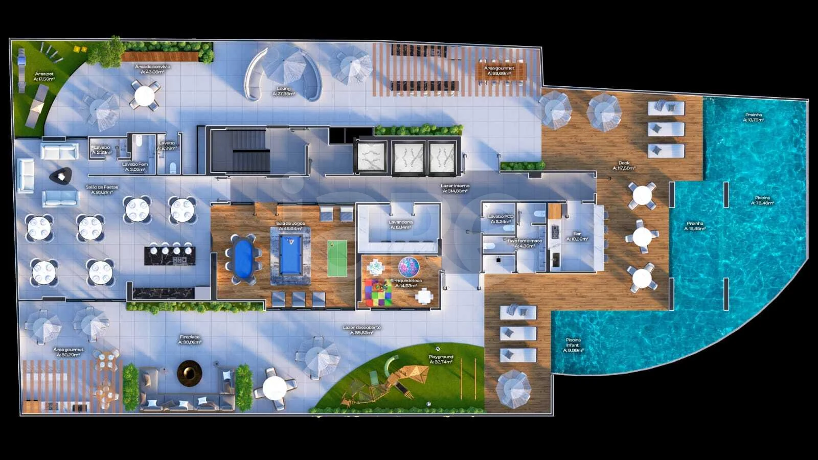 Planta — Pavimento lazer 1