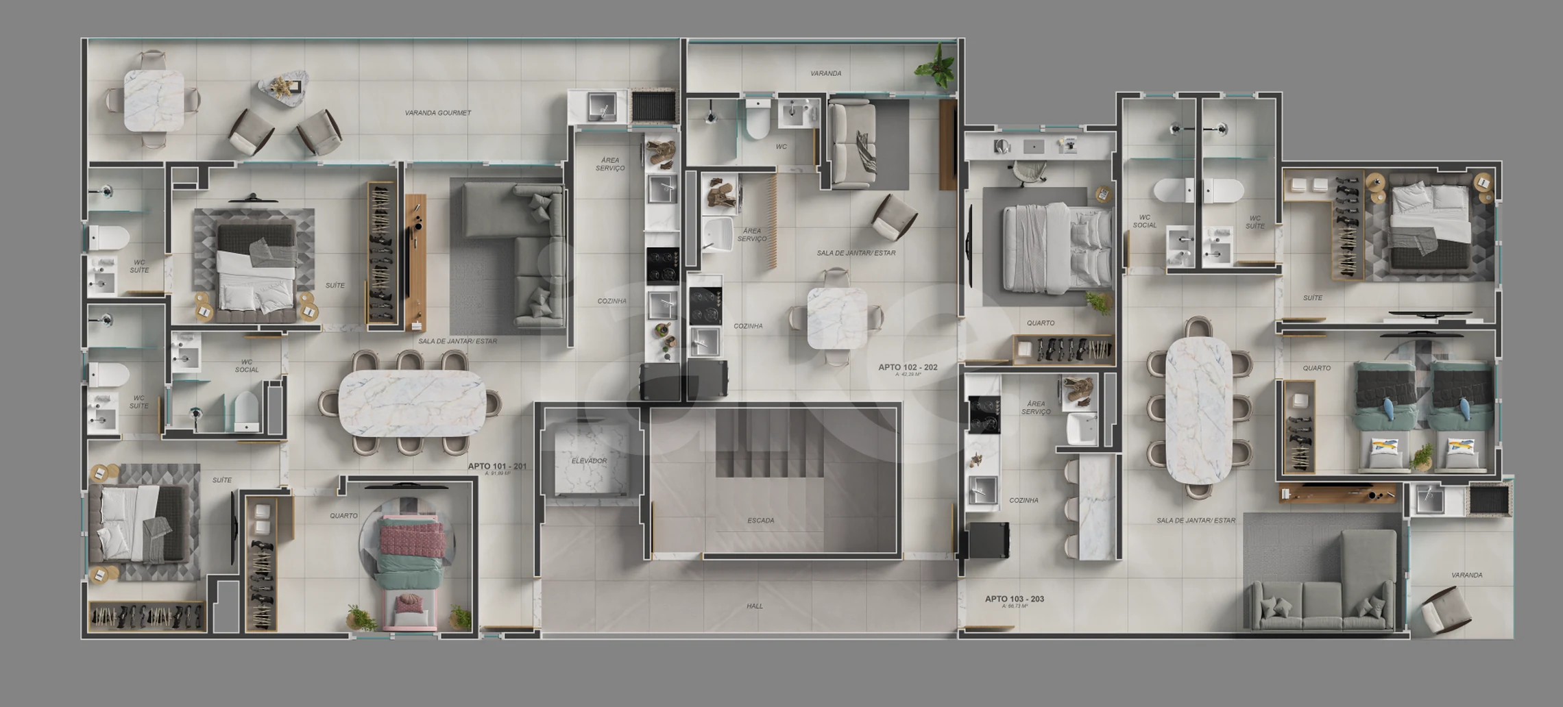 Planta — Pavimento 01 e 02