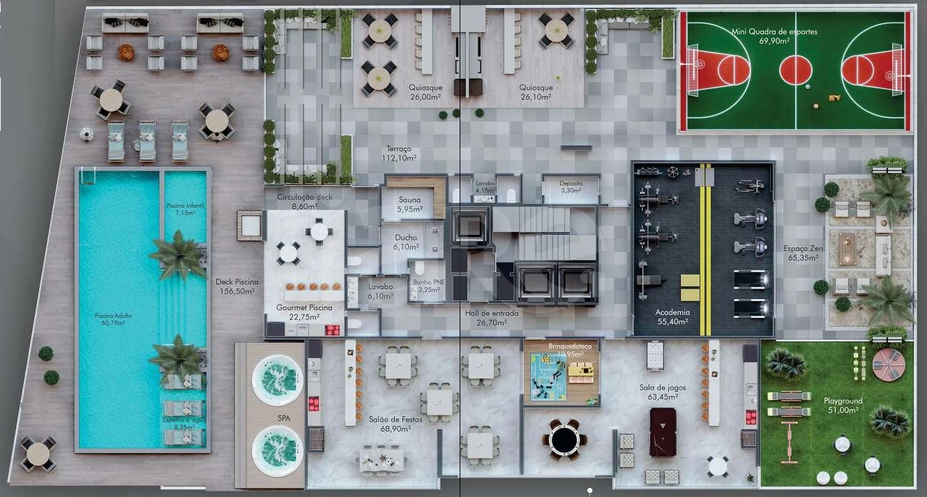 Planta — Pavimento lazer