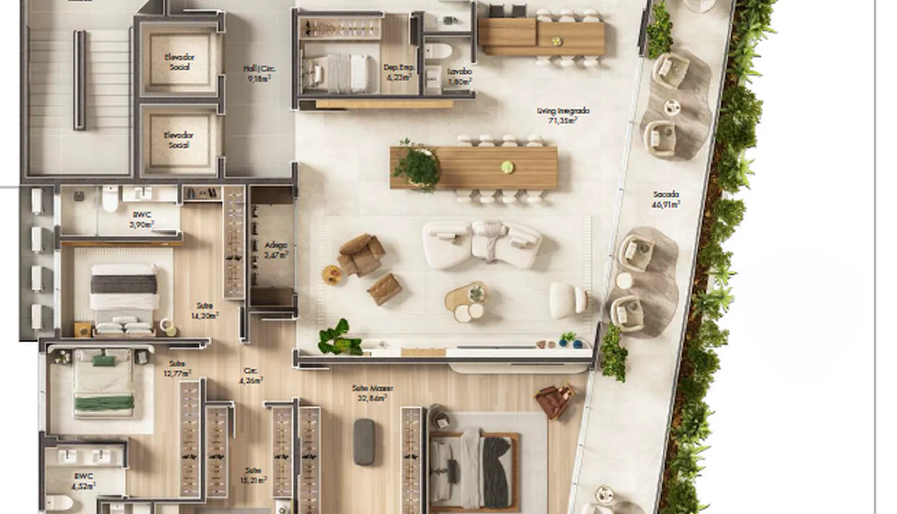 Planta — Apartamento 284 m²