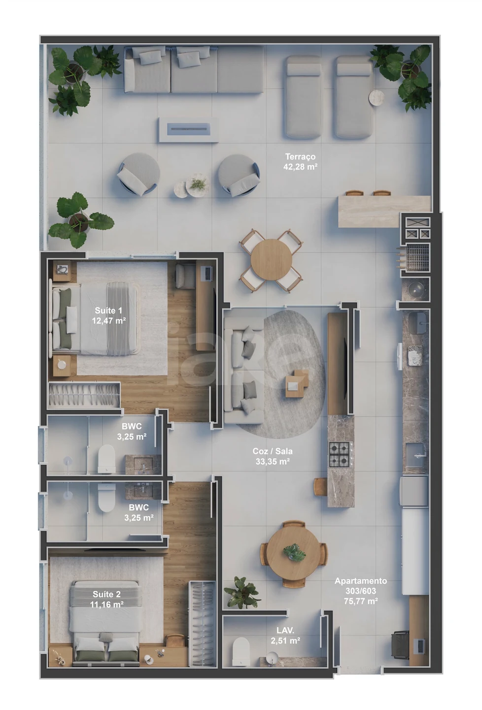 Planta — Garden 122,35 m²