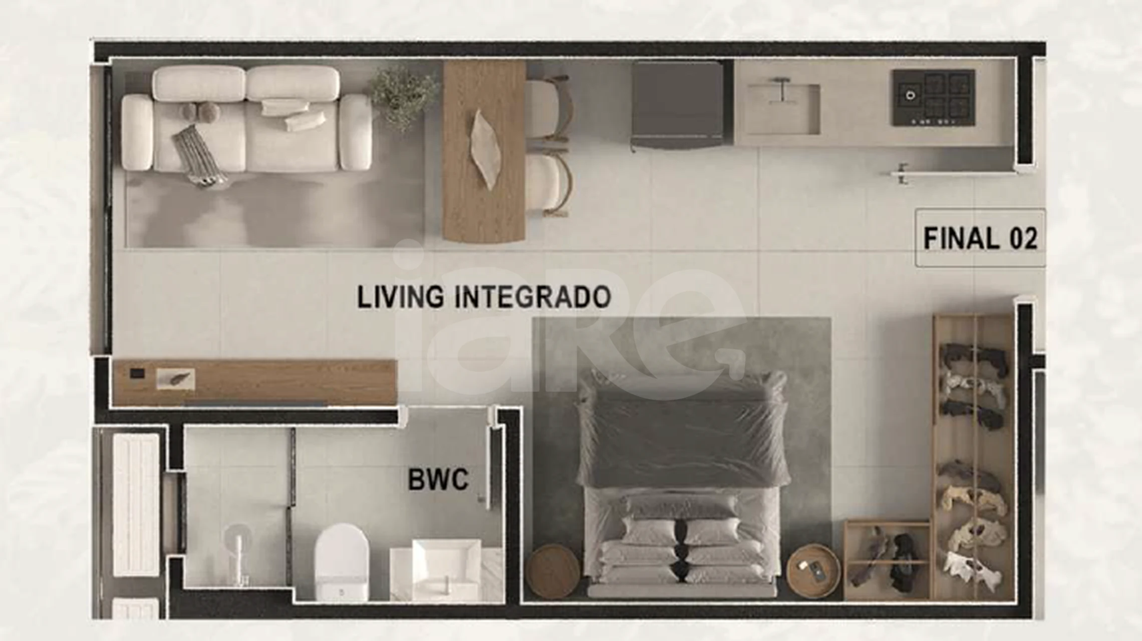 Planta — Studio 29,18 m²
