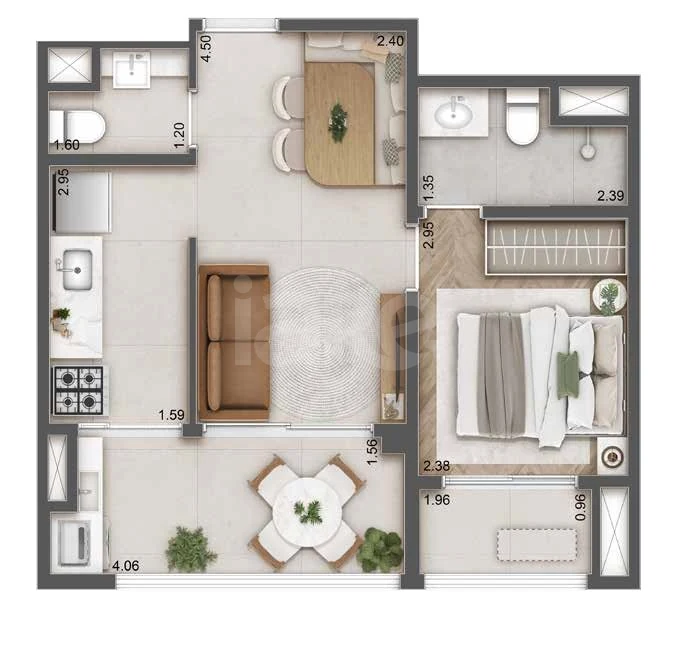 Planta — Apartamento 41,92 m²