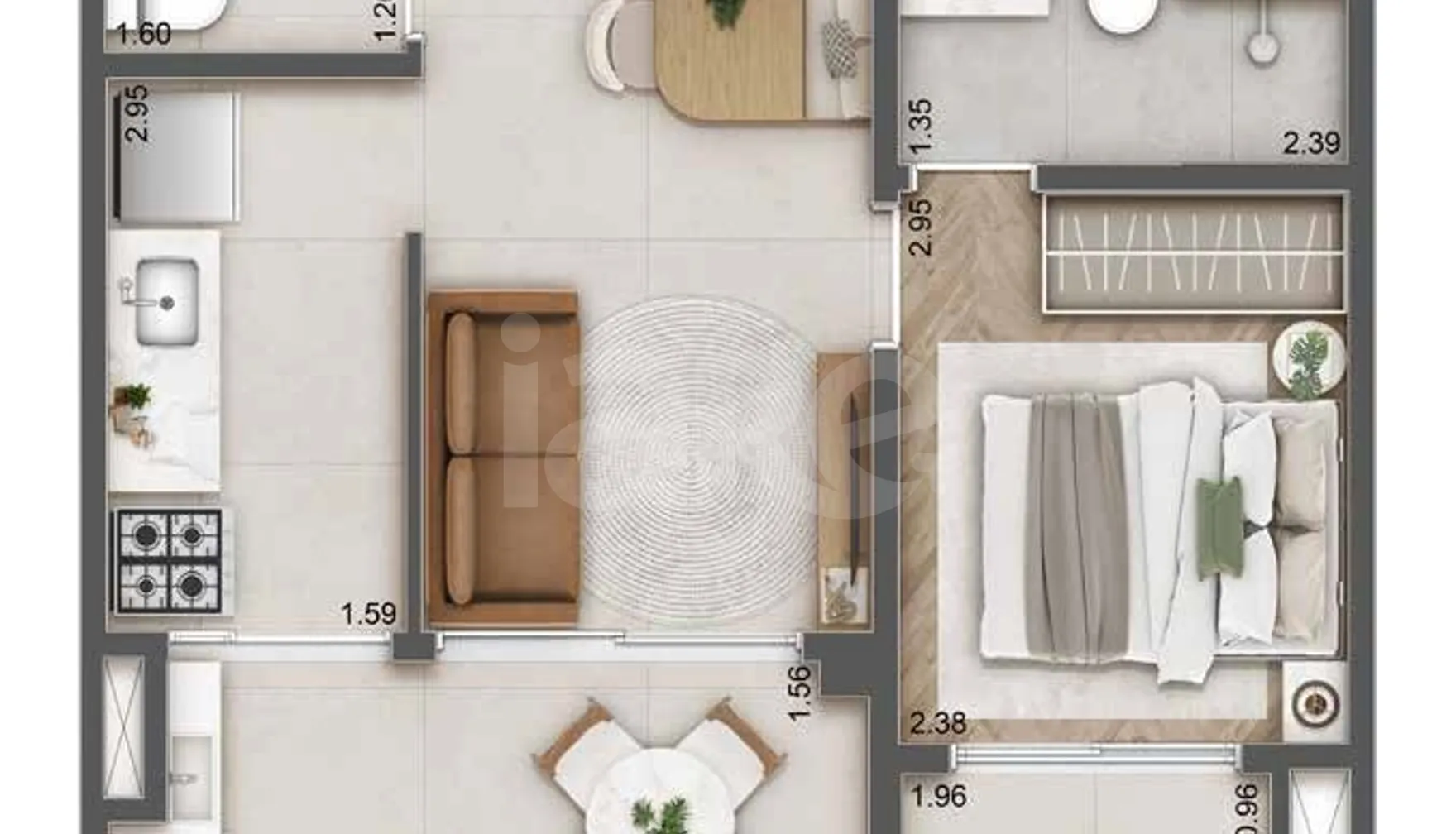 Planta — Apartamento 41,92 m²
