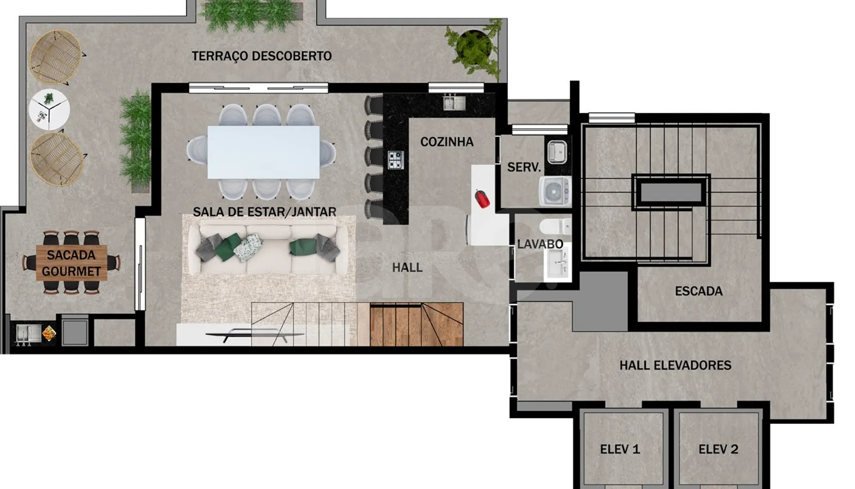 Planta — Cobertura Duplex 148,71 m²