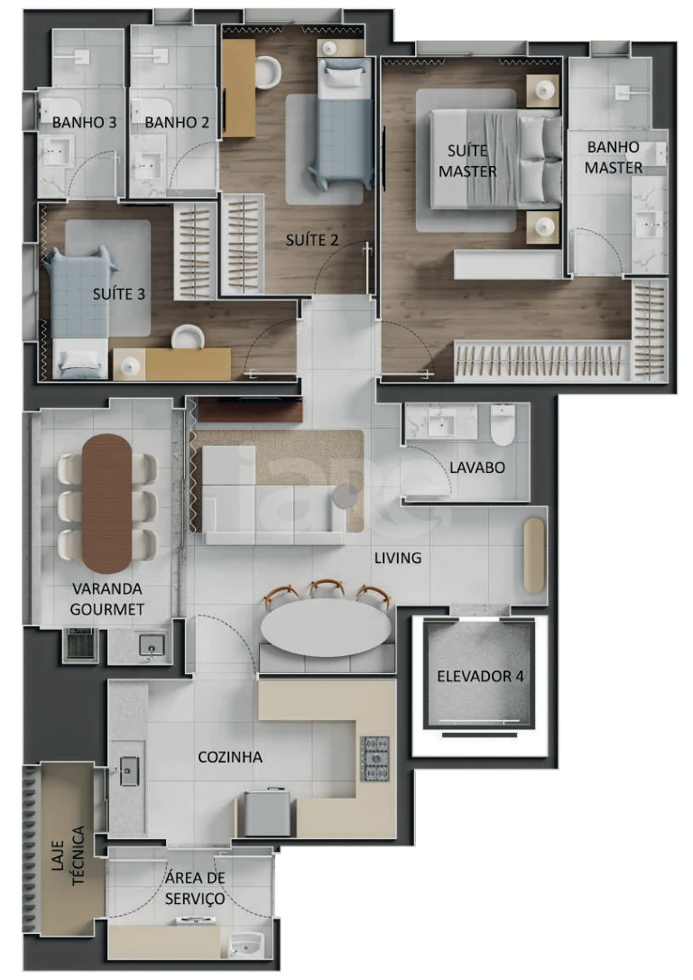 Planta — Apartamento 115,68 m²