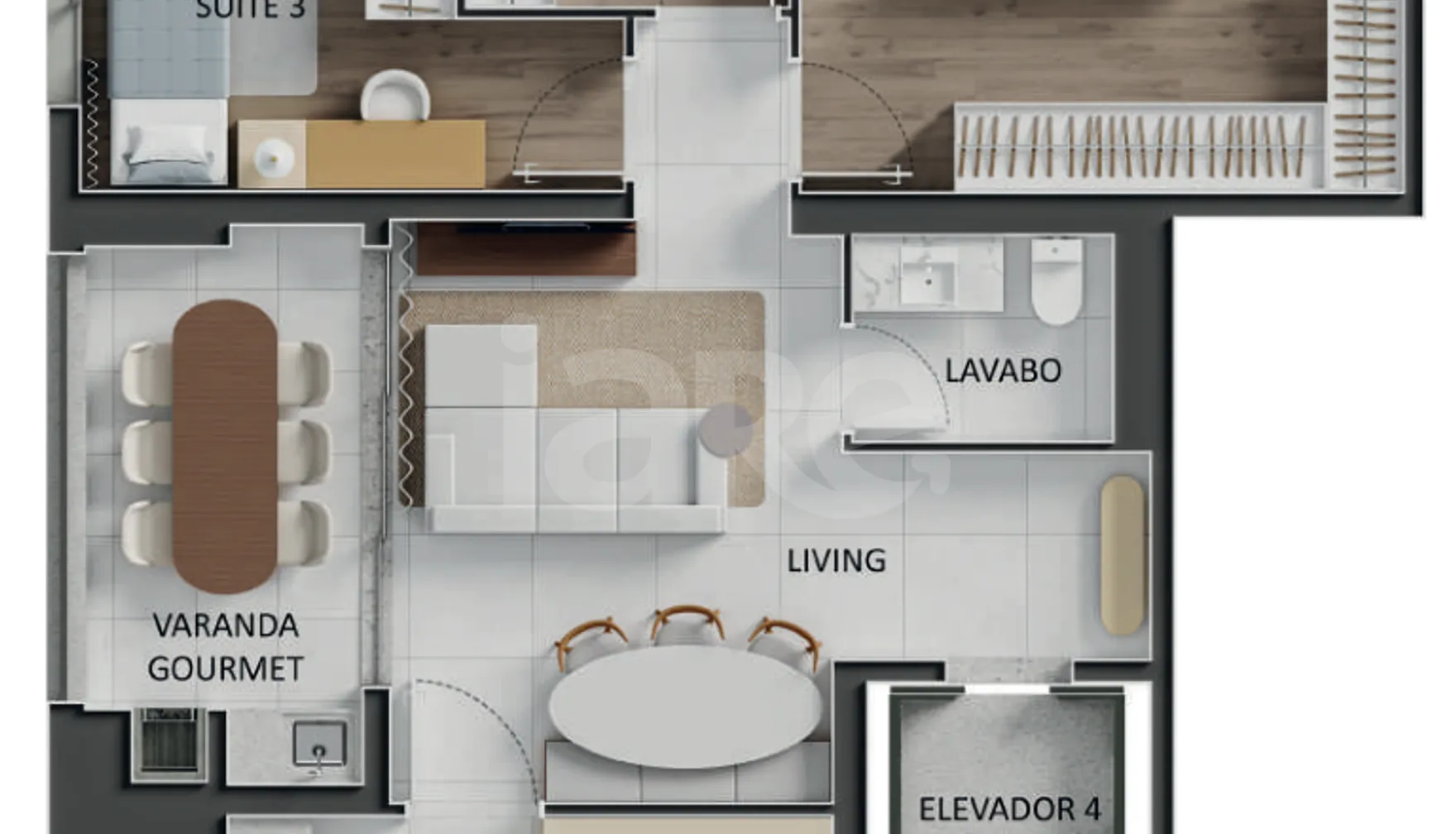 Planta — Apartamento 115,68 m²