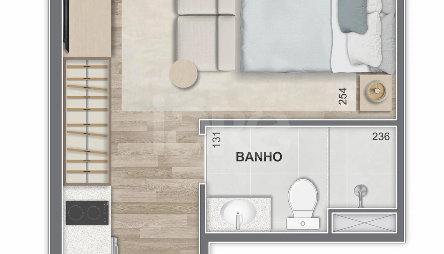 Planta — Apartamento 27 m²