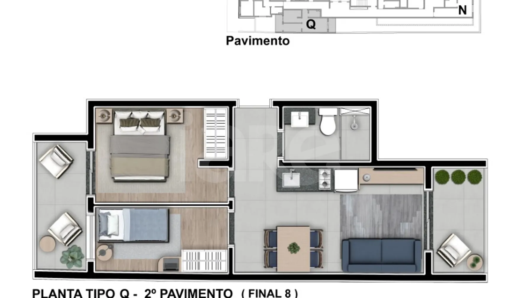 Planta — Apartamento 49,9 m²