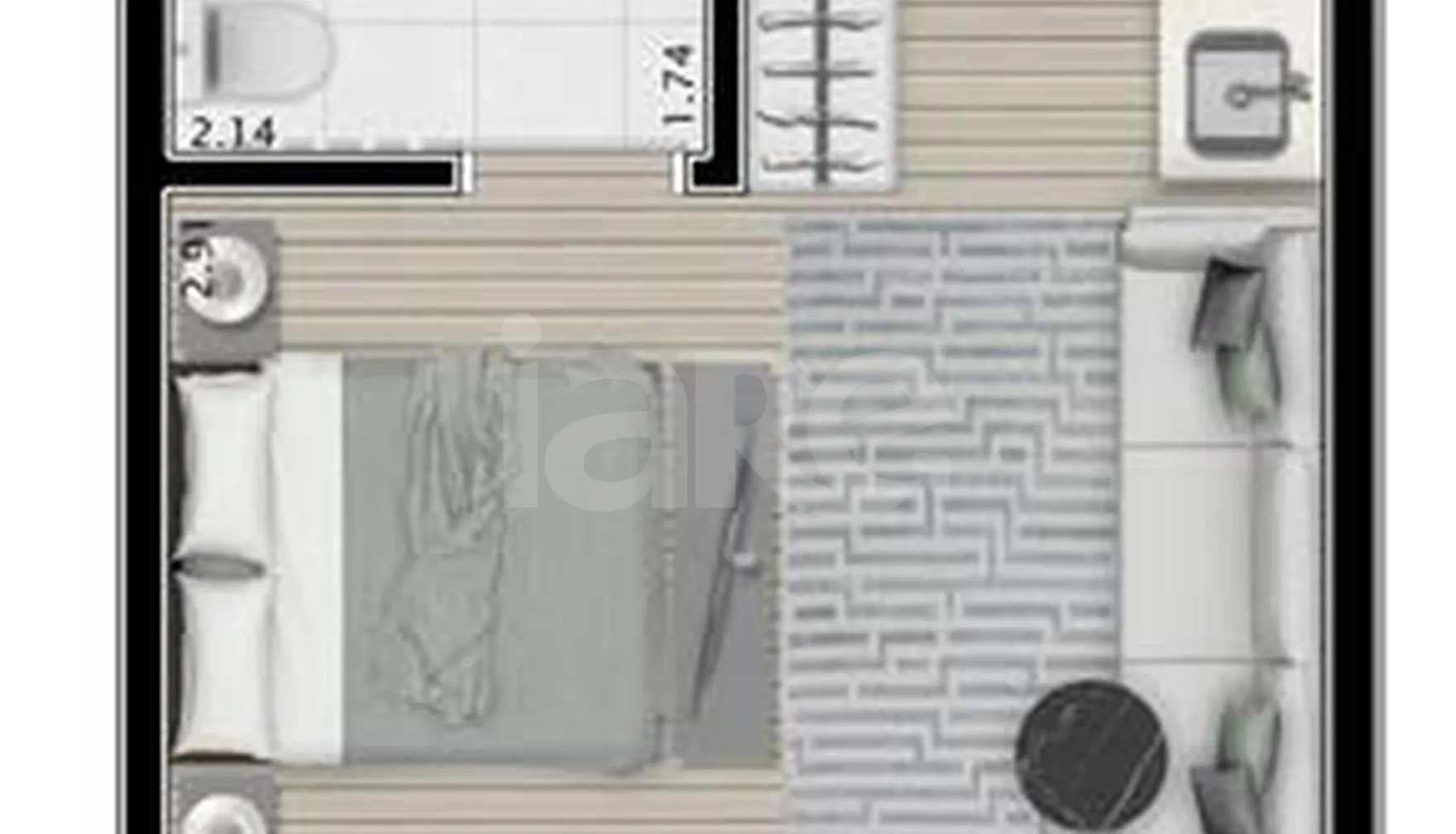 Planta — Studio 27,83 m²