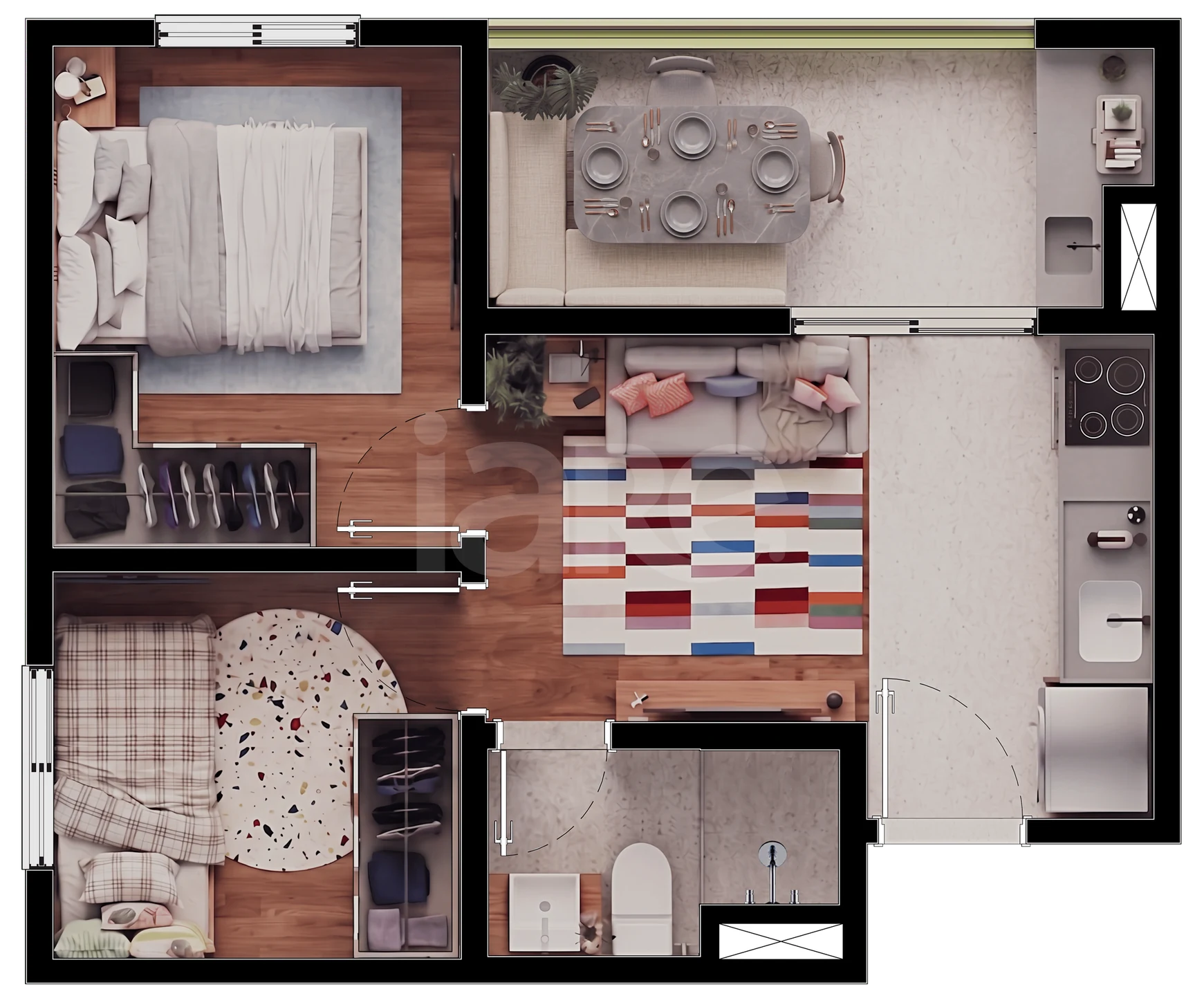 Planta — Apartamento 35,96 m²