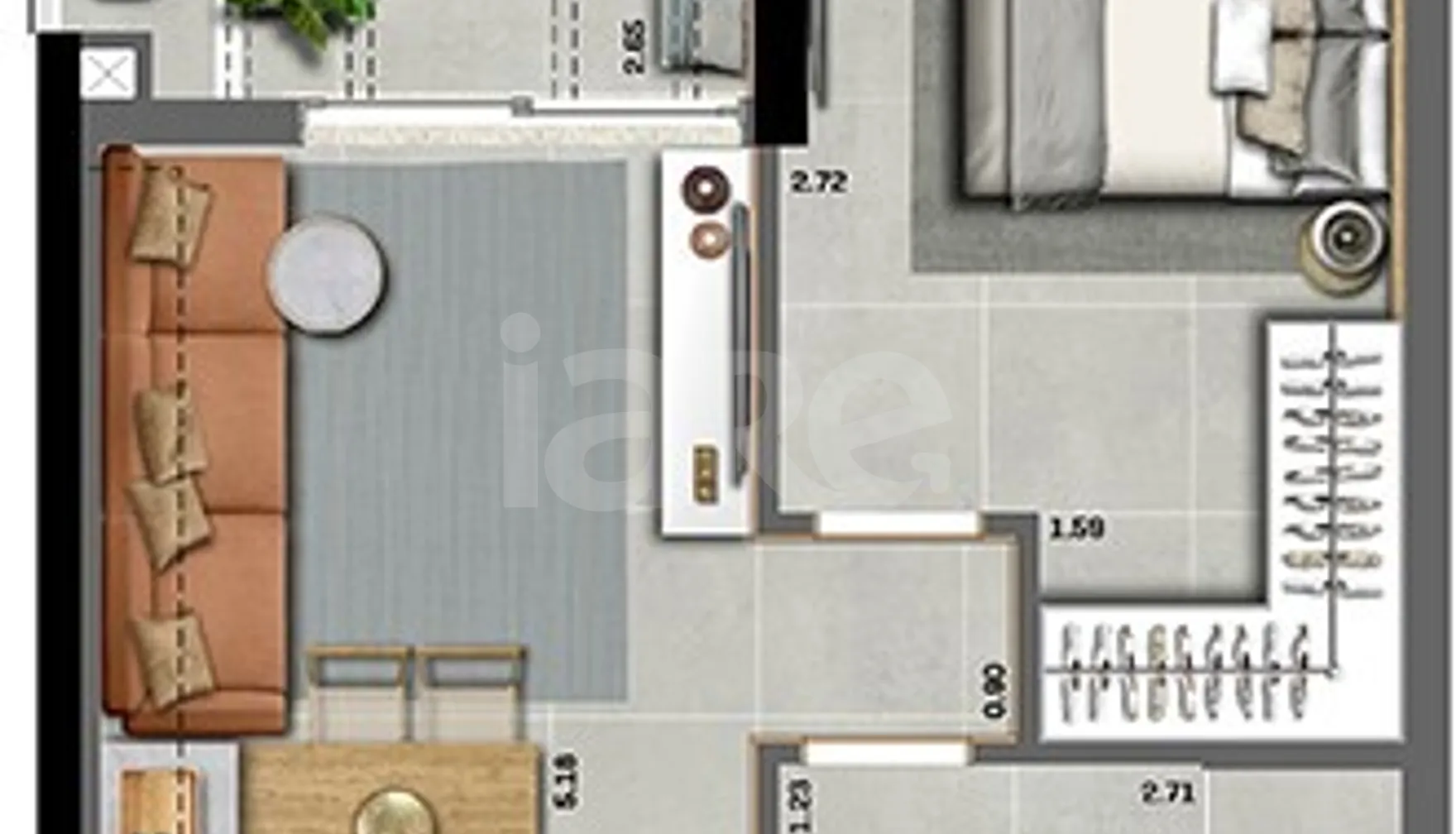 Planta — Planta 03 - 1 dorm 44m²