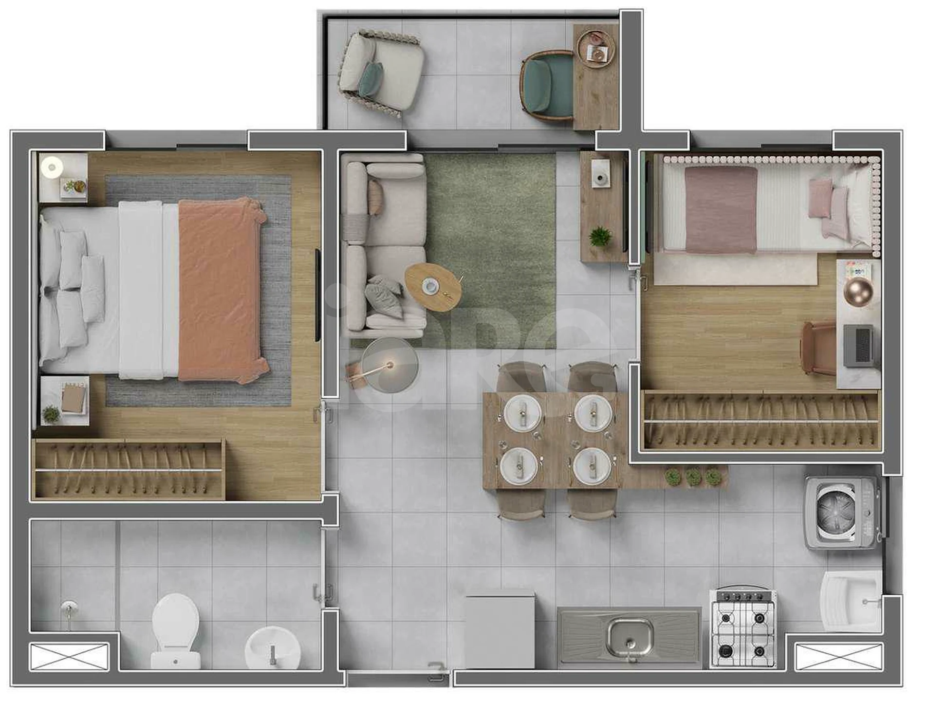Planta — Apartamento 36,16 m²