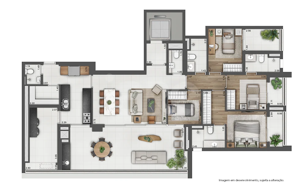 Planta — Apartamento 171,09 m²