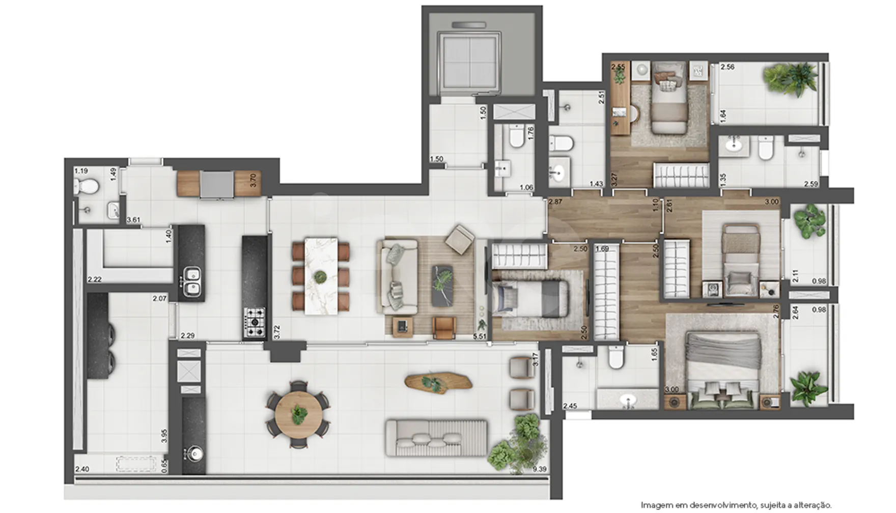 Planta — Apartamento 171,09 m²