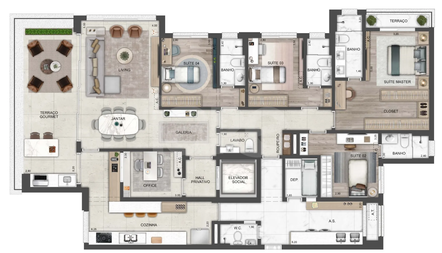 Planta — Apartamento 220,75 m²