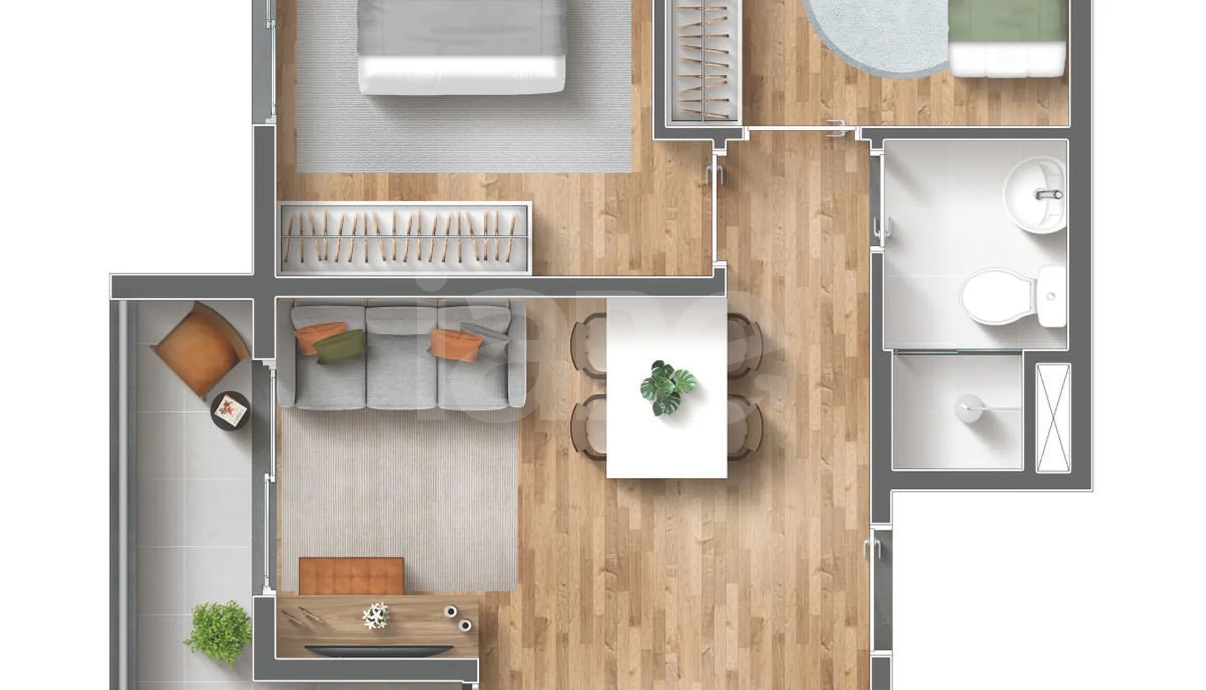 Planta — Apartamento 40,94 m²
