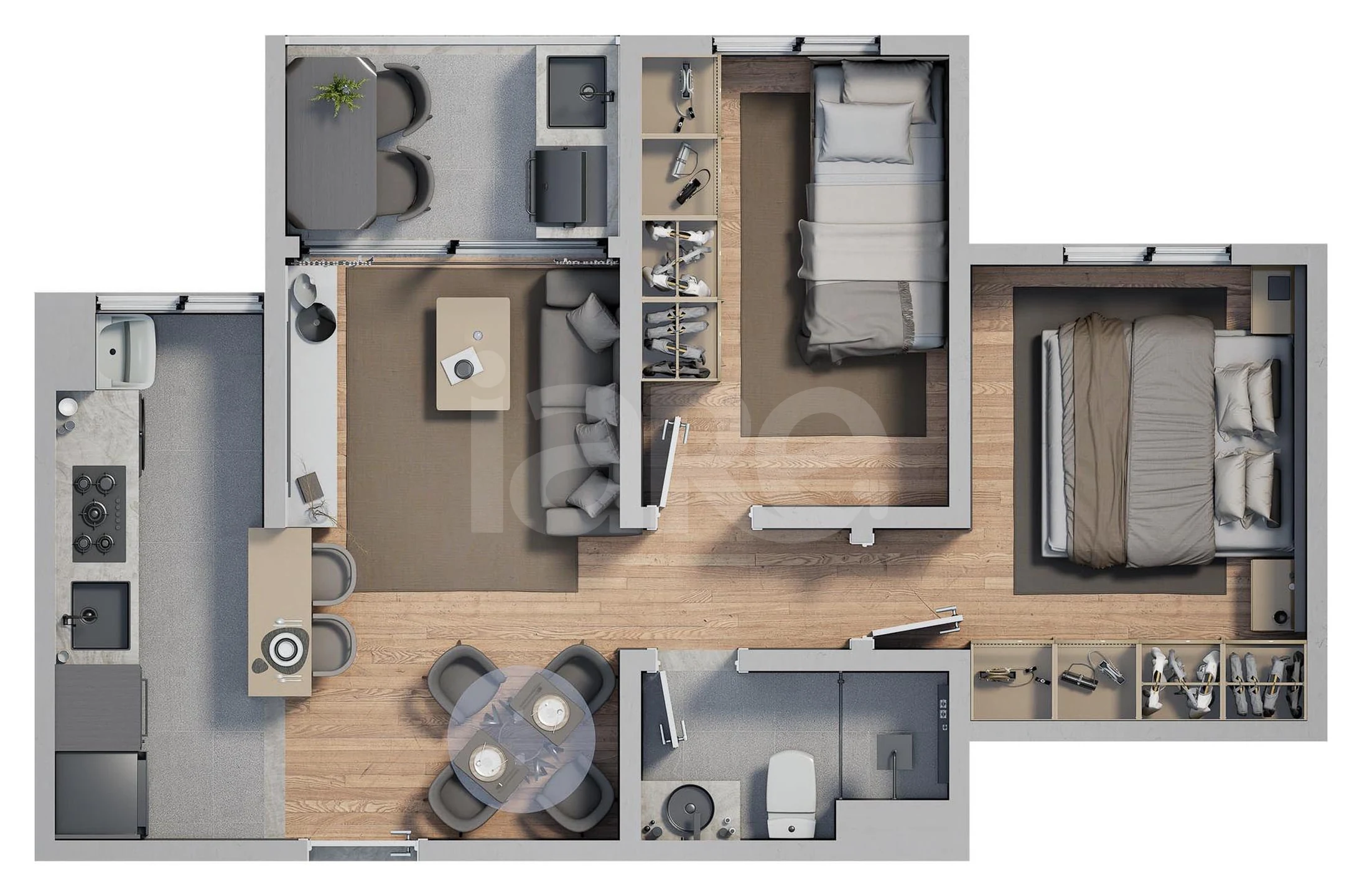 Planta — Apartamento 45,21 m²