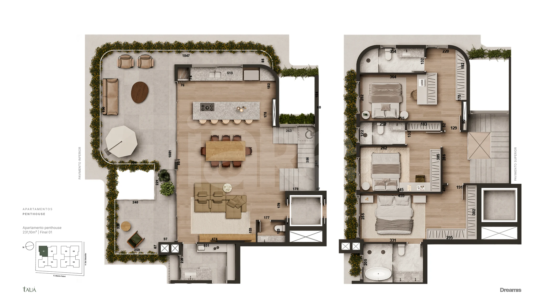 Planta — Cobertura Duplex 231,1 m²