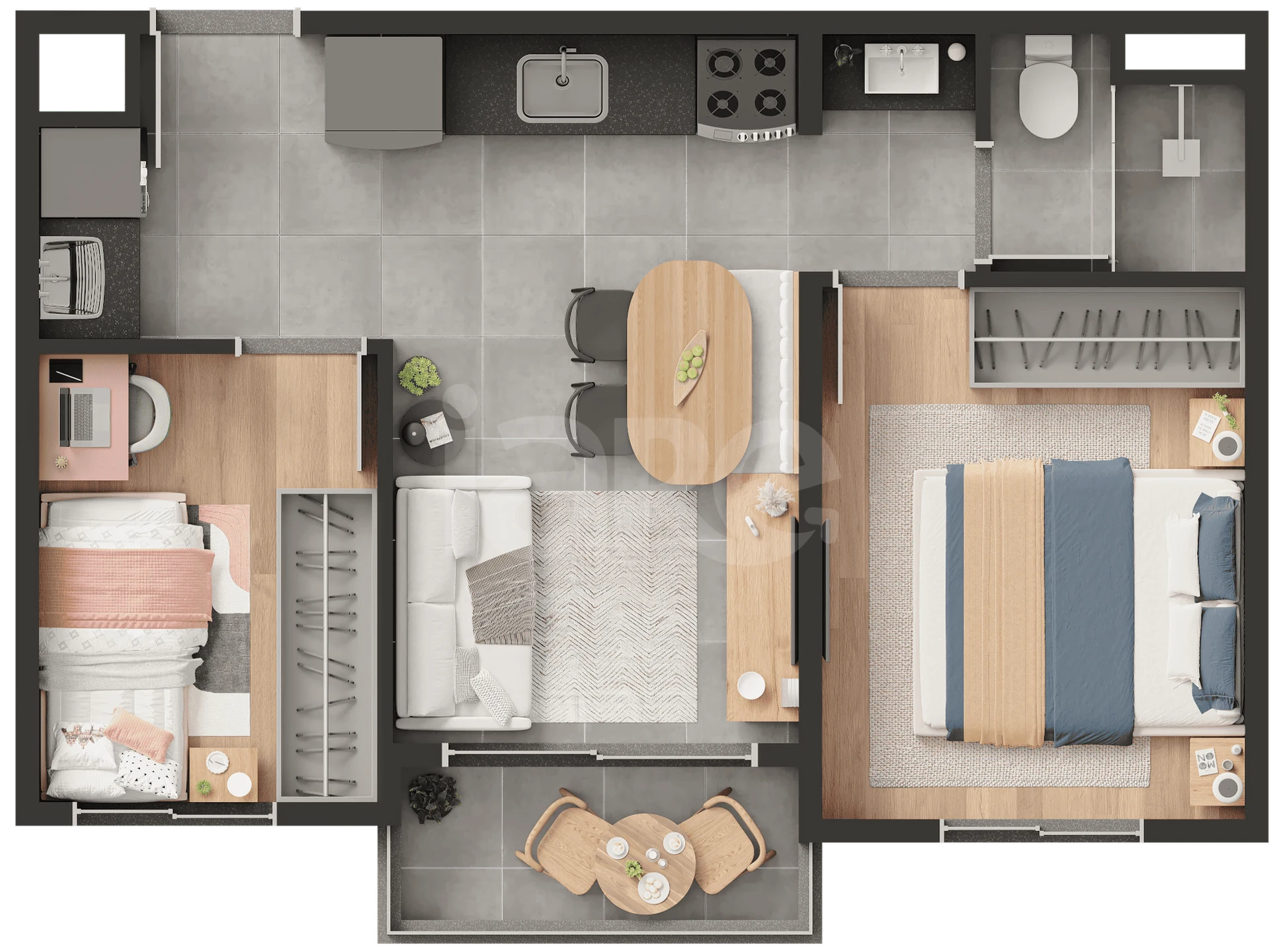 Planta — Apartamento 37,39 m²