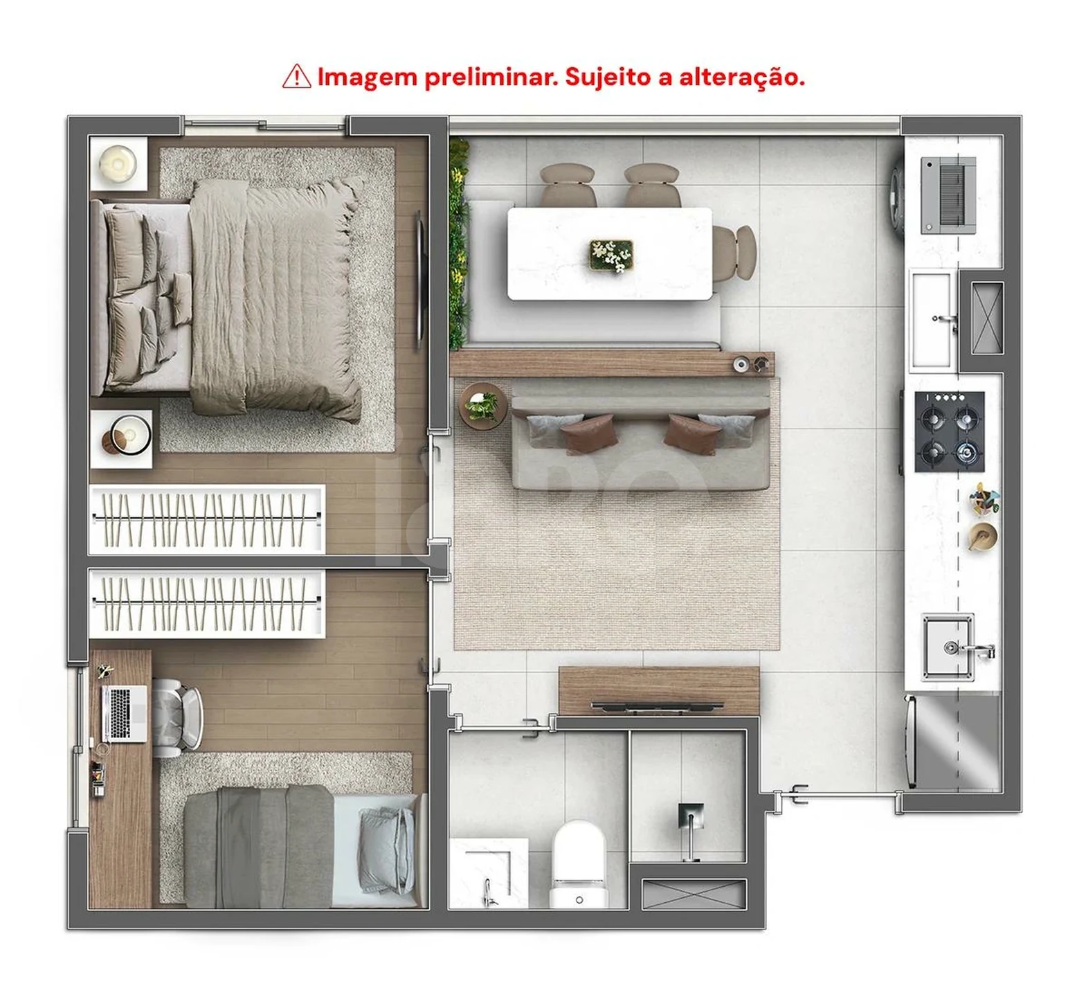 Planta — Apartamento 36,26 m²