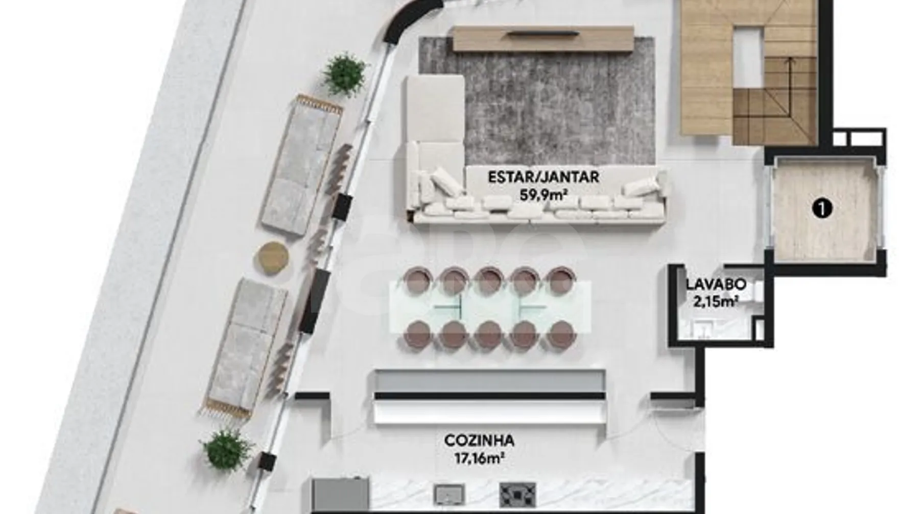 Planta — Cobertura Duplex 316 m²
