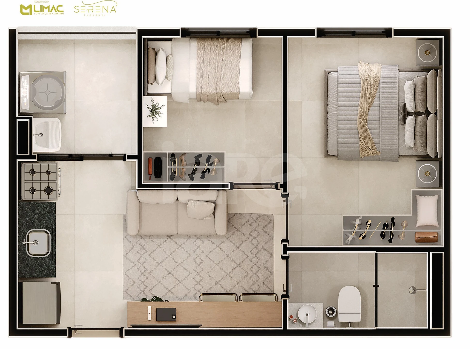 Planta — Apartamento 33,42 m²
