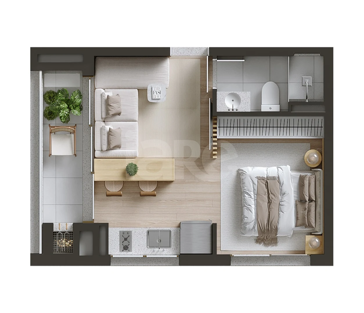 Planta — Studio 31,62 m²