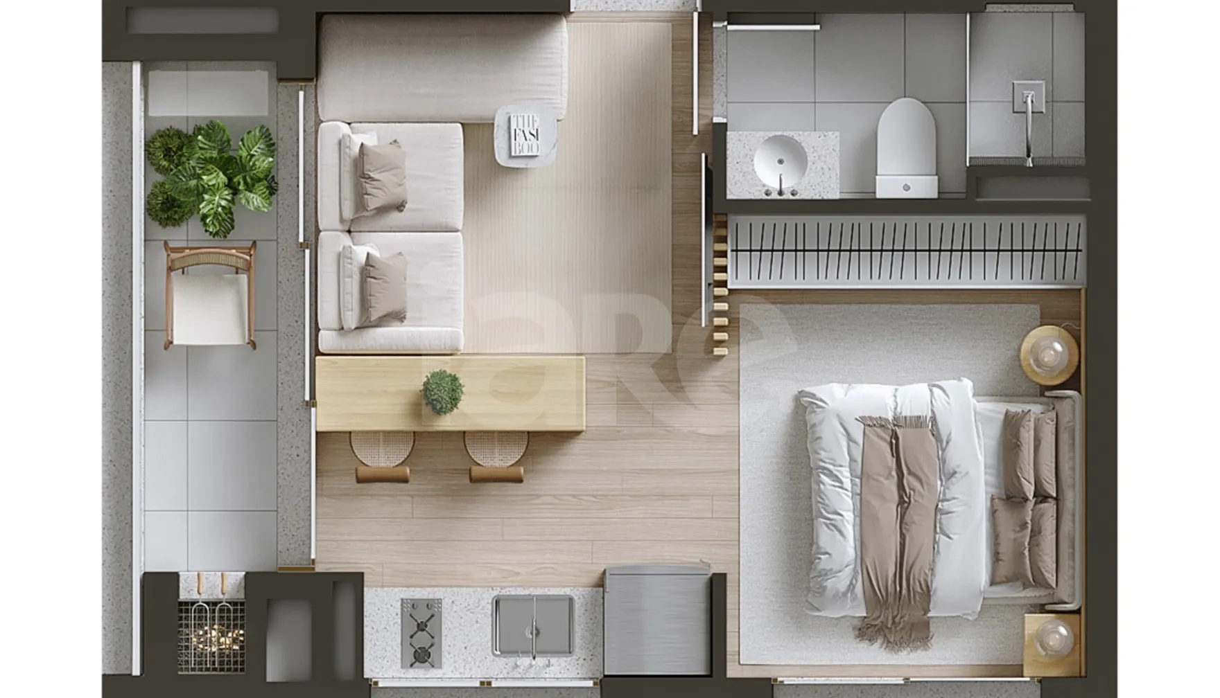 Planta — Studio 31,62 m²