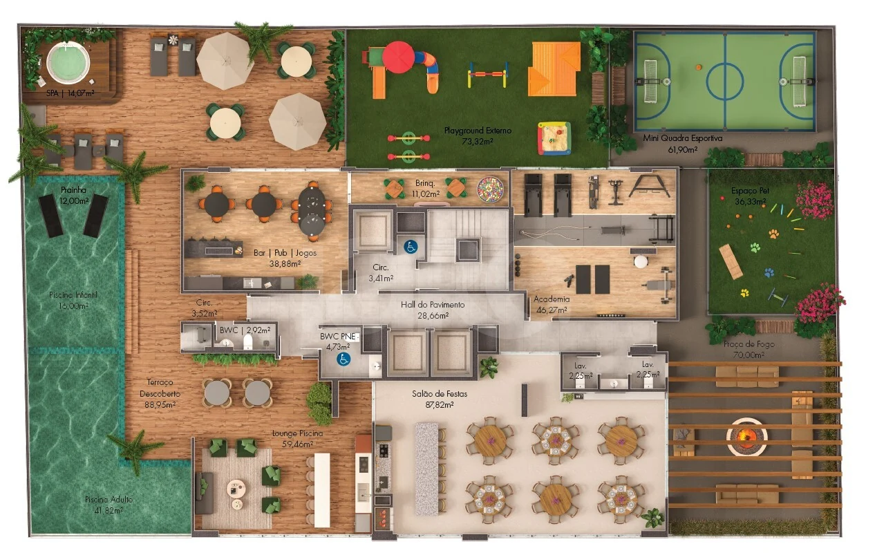 Planta — Pavimento lazer