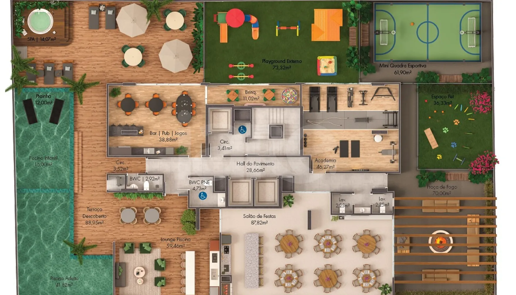 Planta — Pavimento lazer