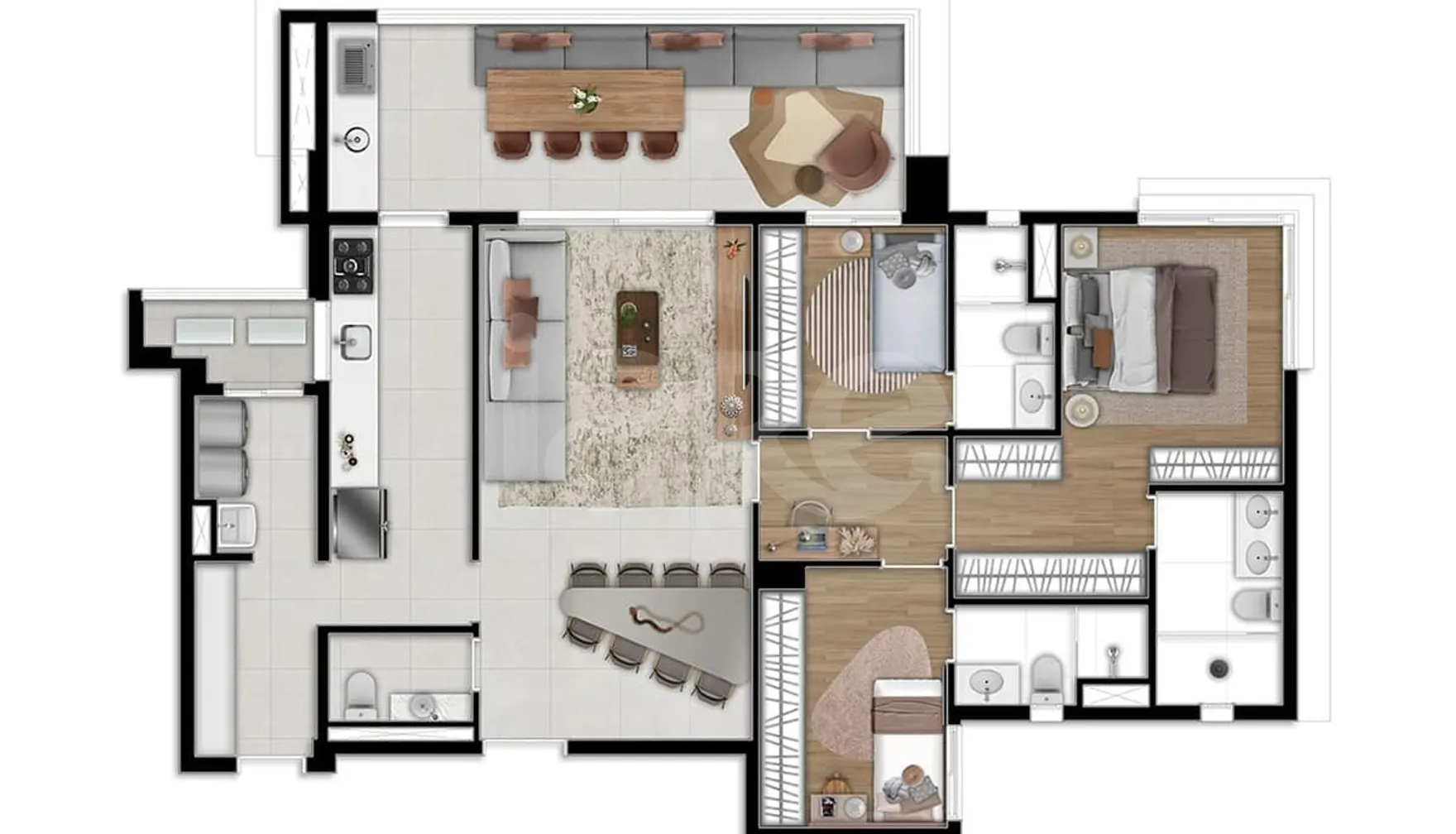 Planta — Apartamento 123,07 m²