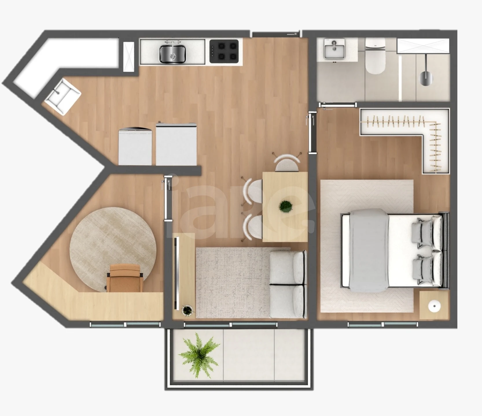 Planta — Apartamento 39,28 m²