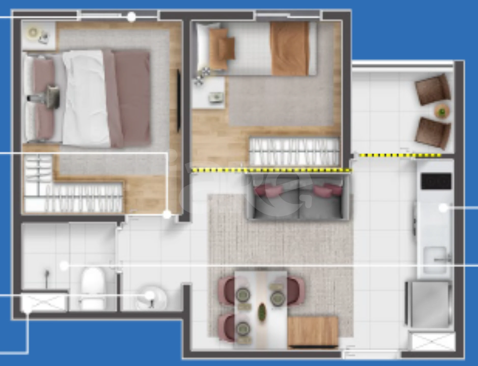 Planta — Apartamento 32,82 m²