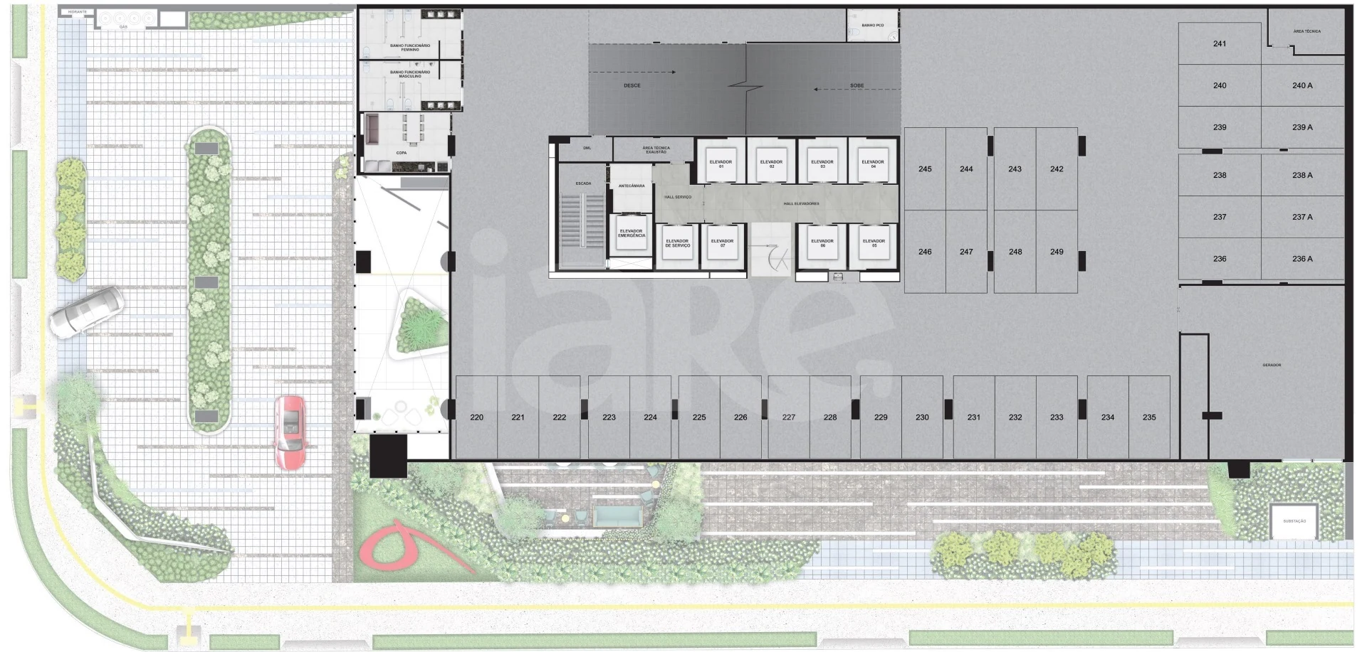 Planta — Pavimento garagem 1