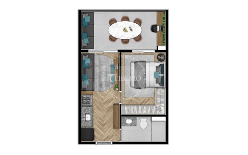 Planta — Apartamento 34,69 m²