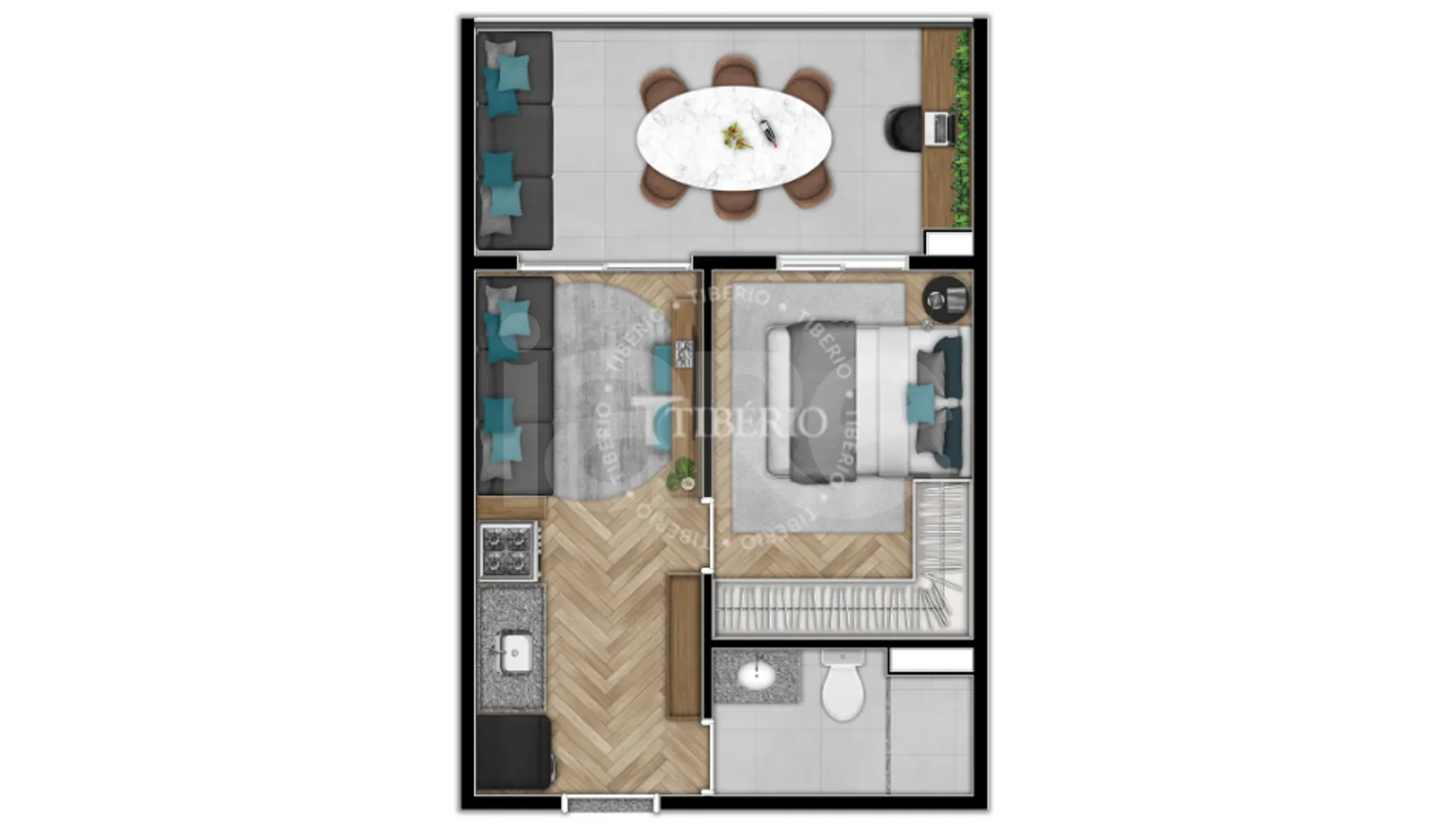 Planta — Apartamento 34,69 m²