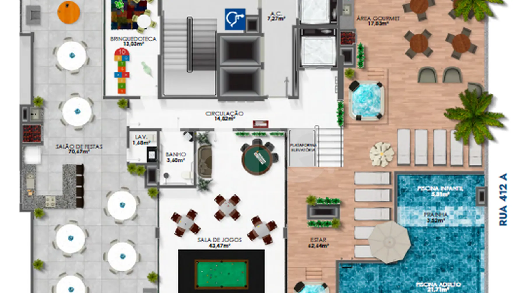 Planta — Pavimento rooftop