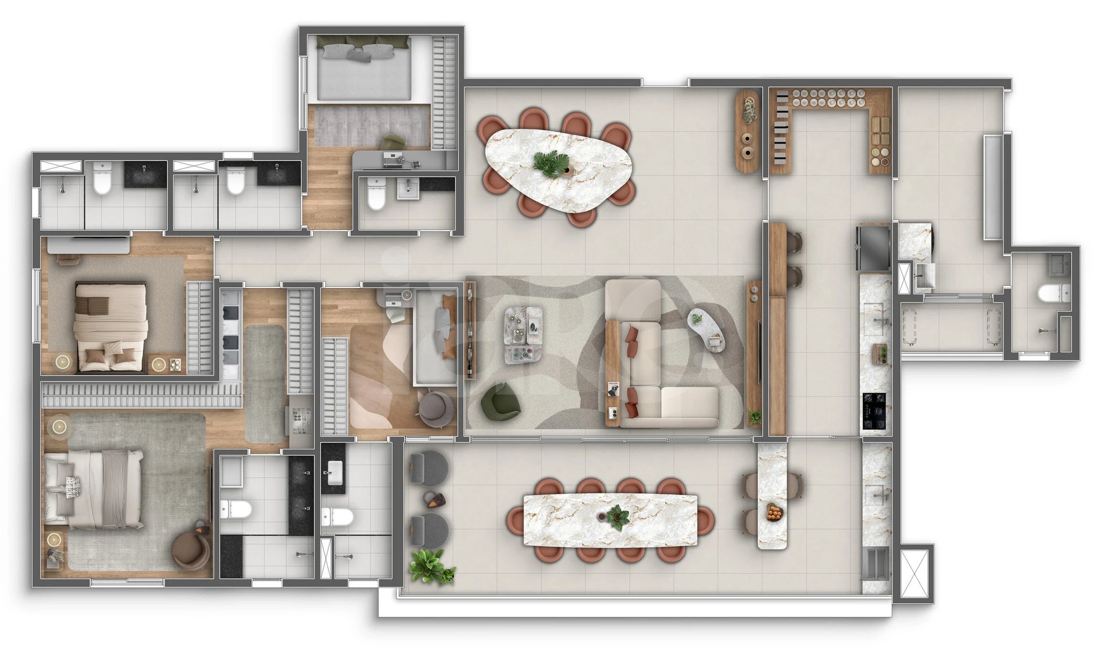Planta — Apartamento 202 m²