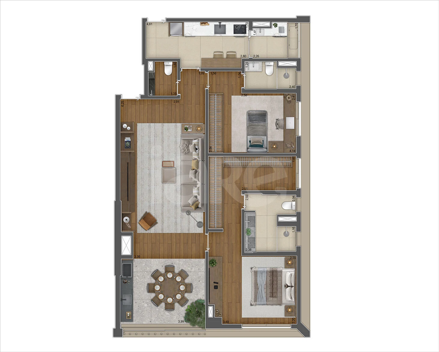 Planta — Cobertura Horizontal 161,7 m²
