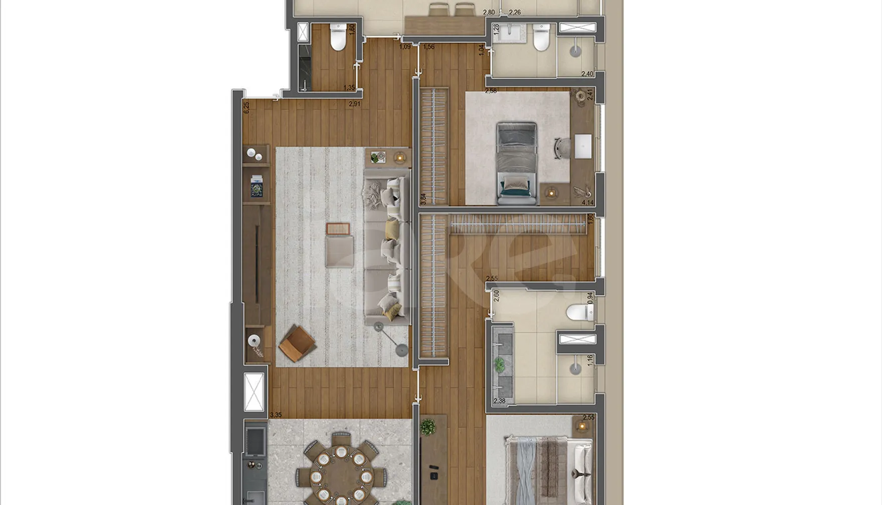 Planta — Cobertura Horizontal 161,7 m²