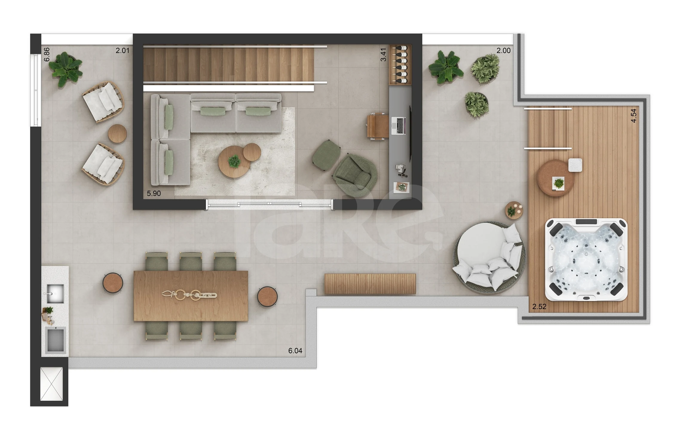 Planta — Cobertura Duplex 167,06 m²