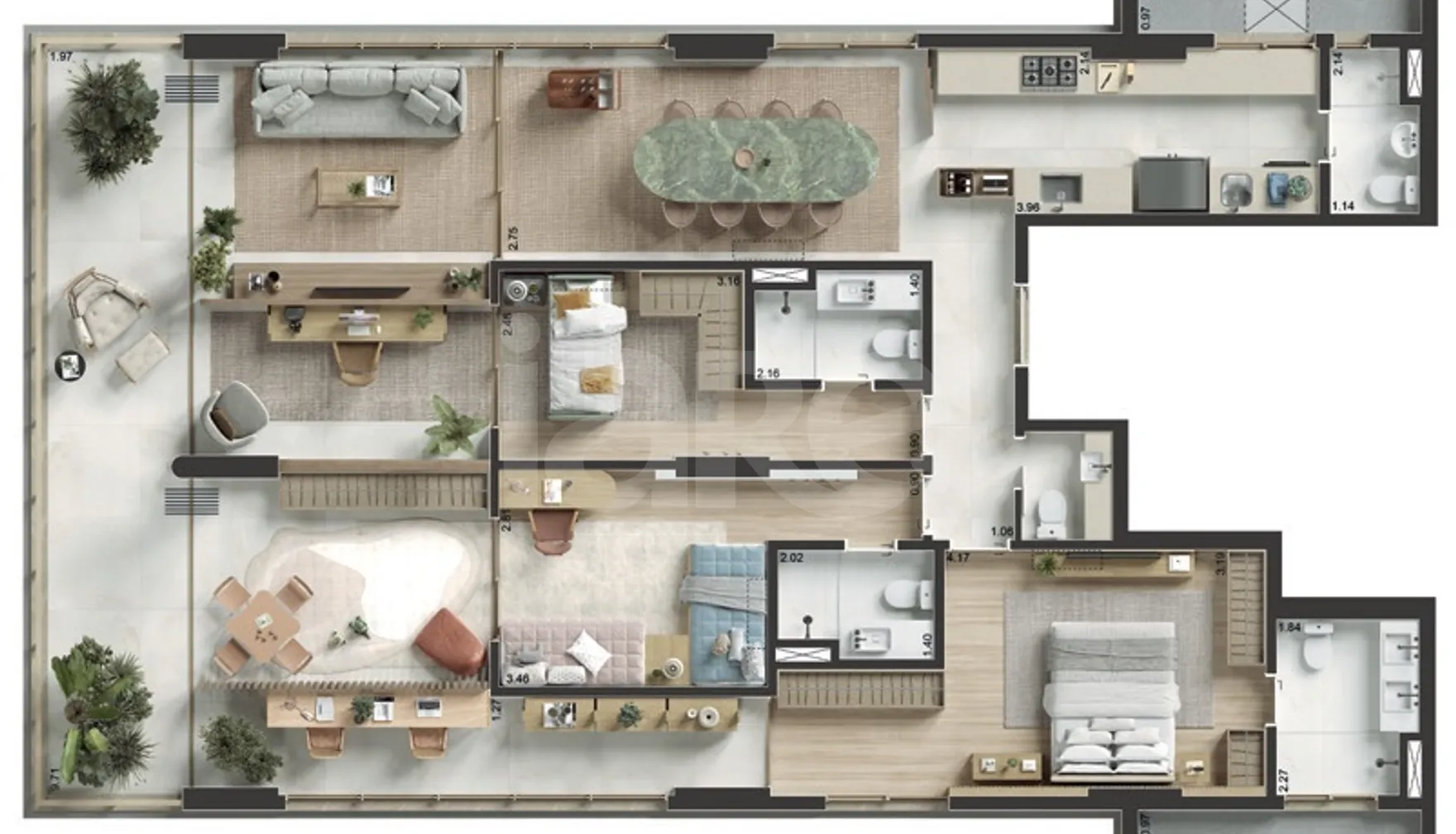 Planta — Apartamento 167,07 m²