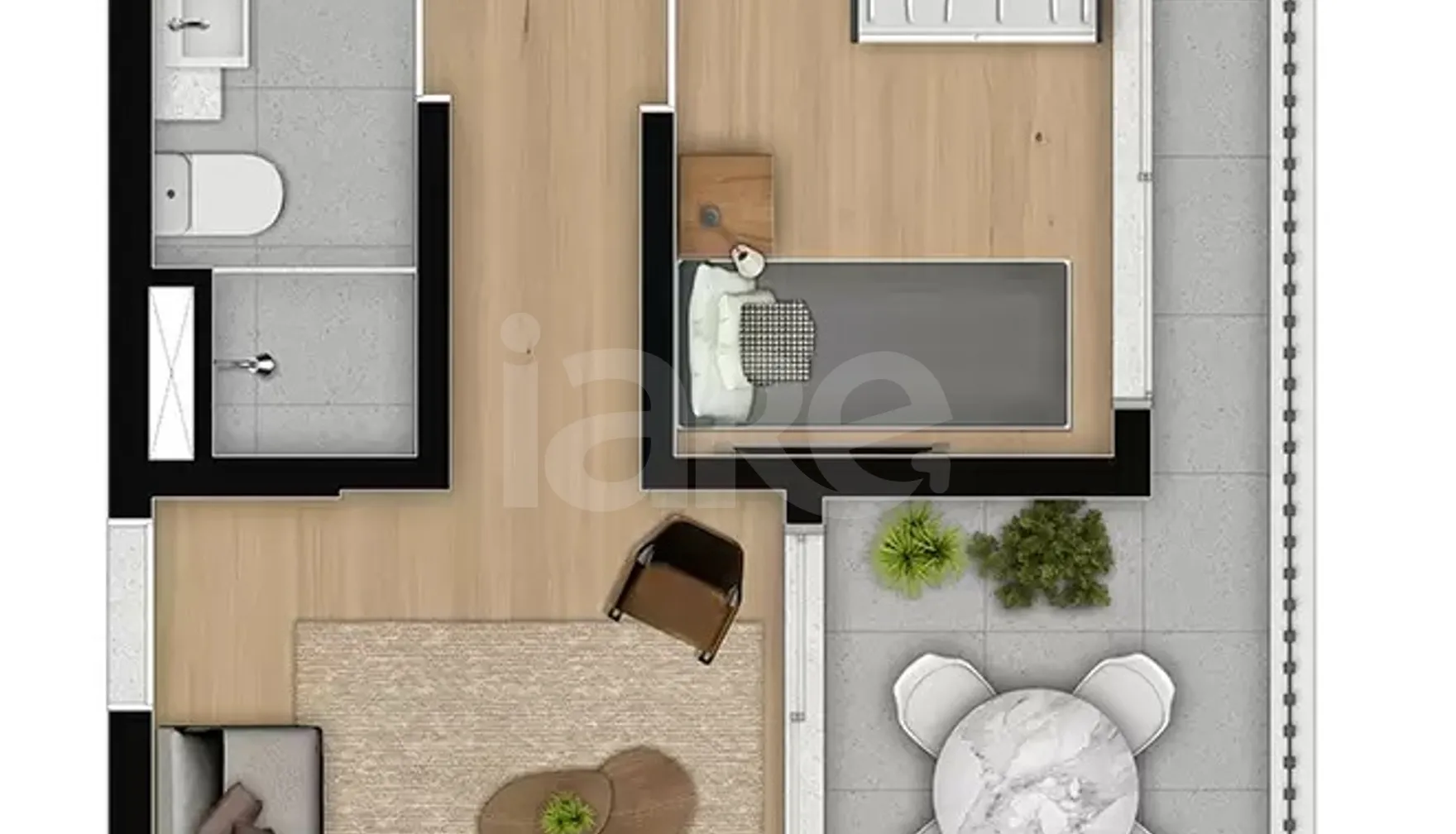 Planta — Apartamento 58,36 m²