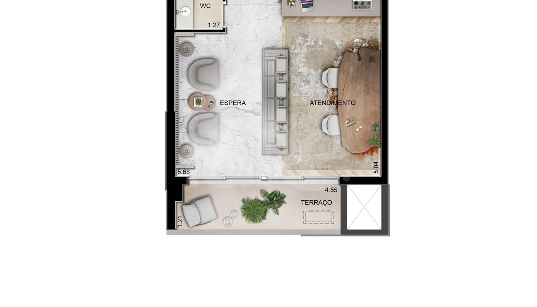 Planta — Sala 41,5 m²
