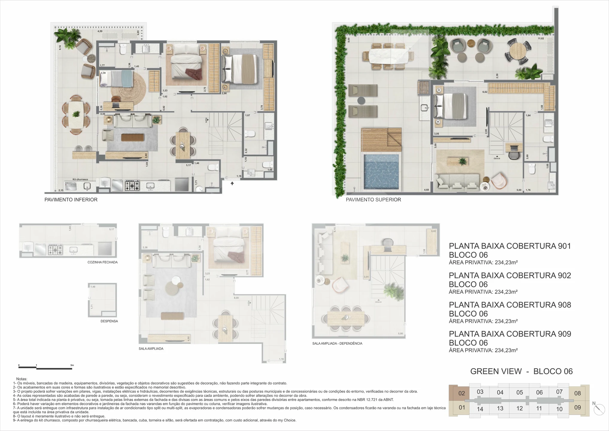 Planta — Cobertura Duplex 234,23 m²