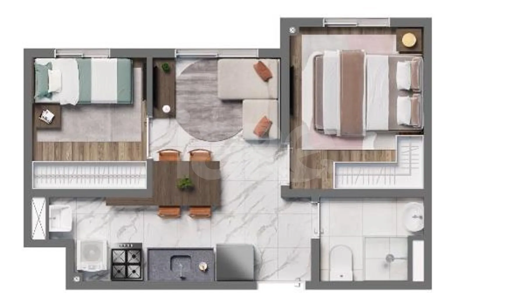 Planta — Apartamento 32 m²