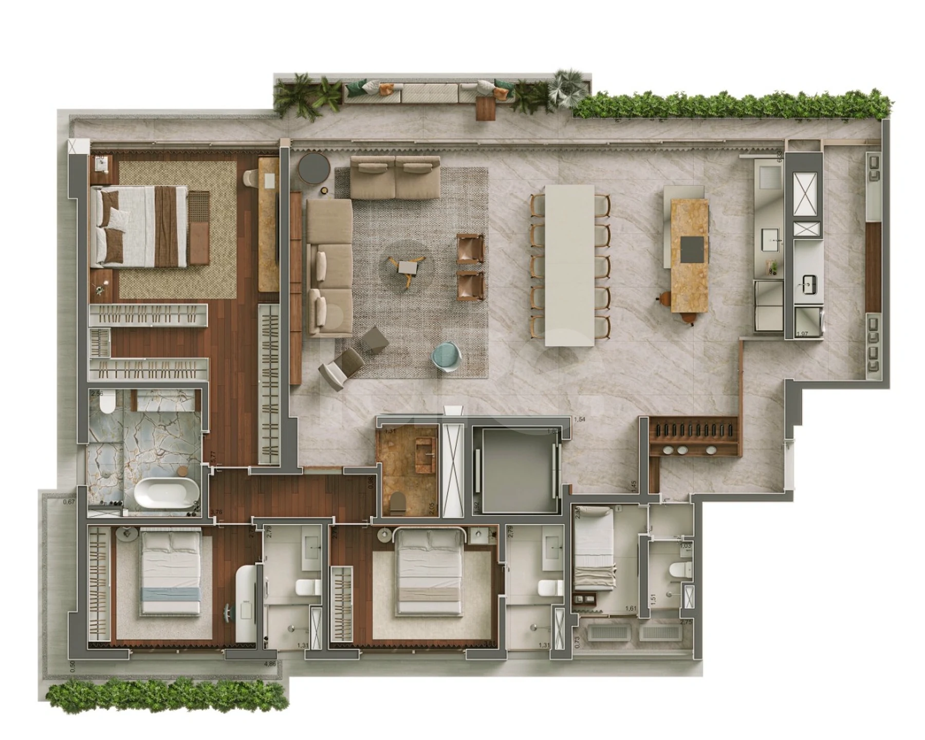 Planta — Apartamento 212,04 m²
