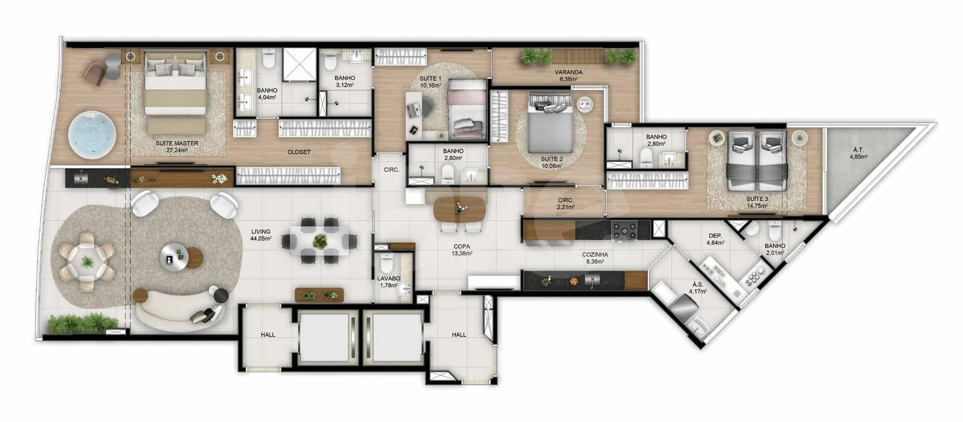 Planta — Apartamento 184,77 m²